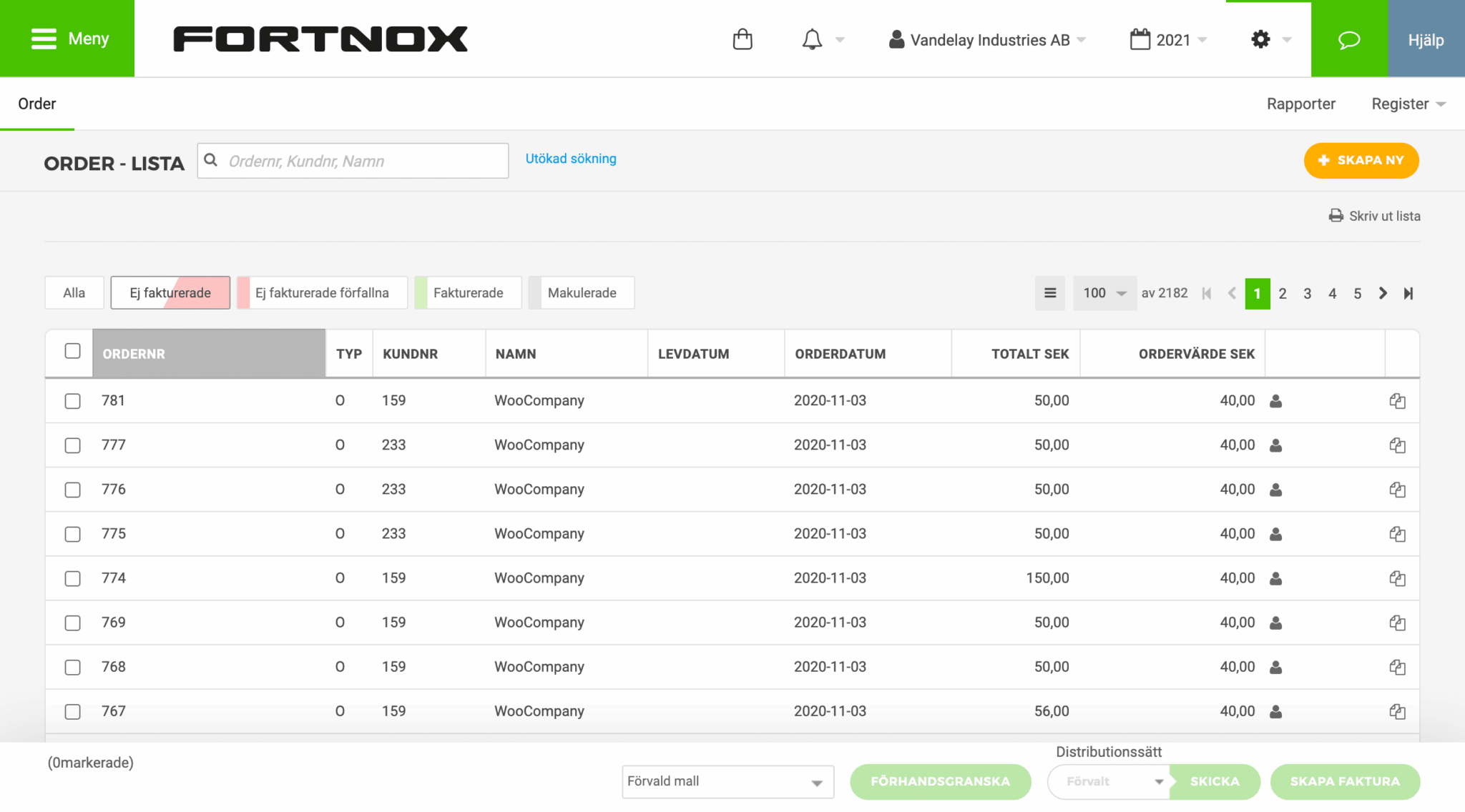 Fortnox integration WooCommerce - Ordersynk